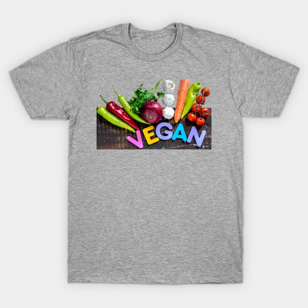 Vegan cool design with vegetables T-Shirt by DimDom